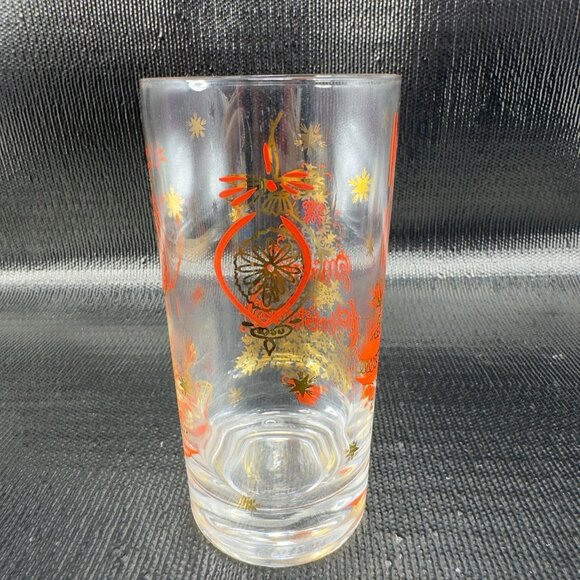 Beaver Valley Merry Christmas Tree Highball Tumblers Drinking Glasses Set 4 VTG - Picture 7 of 9